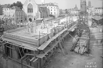 Chantier de la reconstruction, �lot 7, Orl�ans, 30 juin 1949